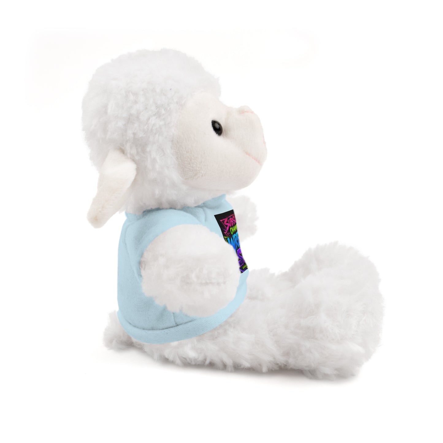 Wrestling Champion Plush Bear with Green Tee — 'Subscriber Championship Wrestling' Graphic