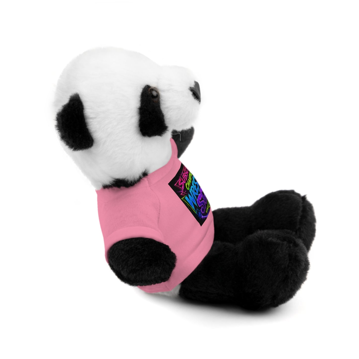 Wrestling Champion Plush Bear with Green Tee — 'Subscriber Championship Wrestling' Graphic