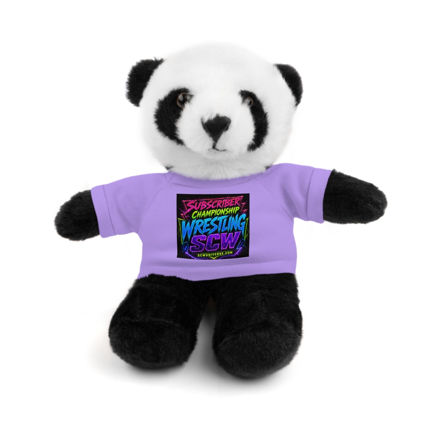 Wrestling Champion Plush Bear with Green Tee — 'Subscriber Championship Wrestling' Graphic