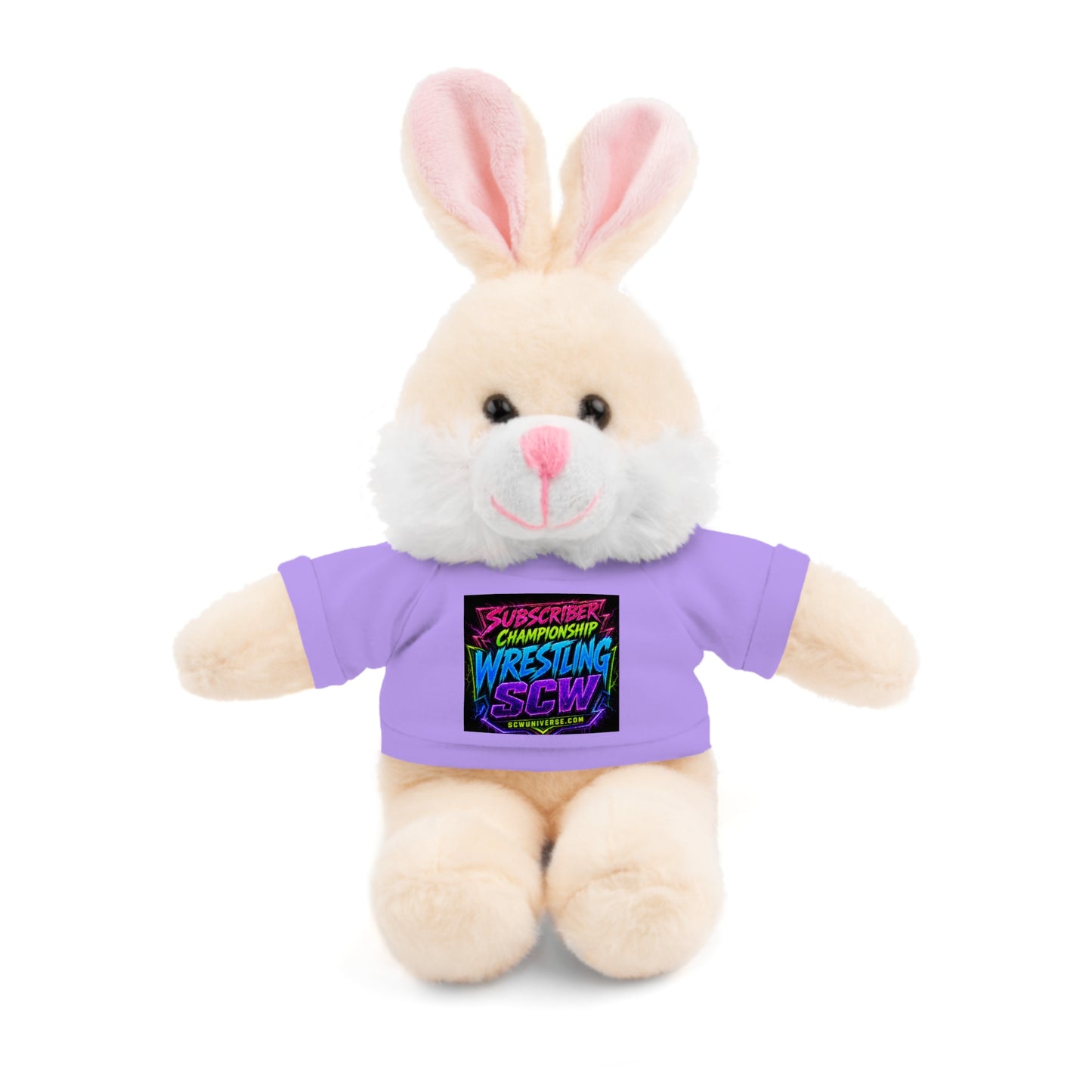 Wrestling Champion Plush Bear with Green Tee — 'Subscriber Championship Wrestling' Graphic
