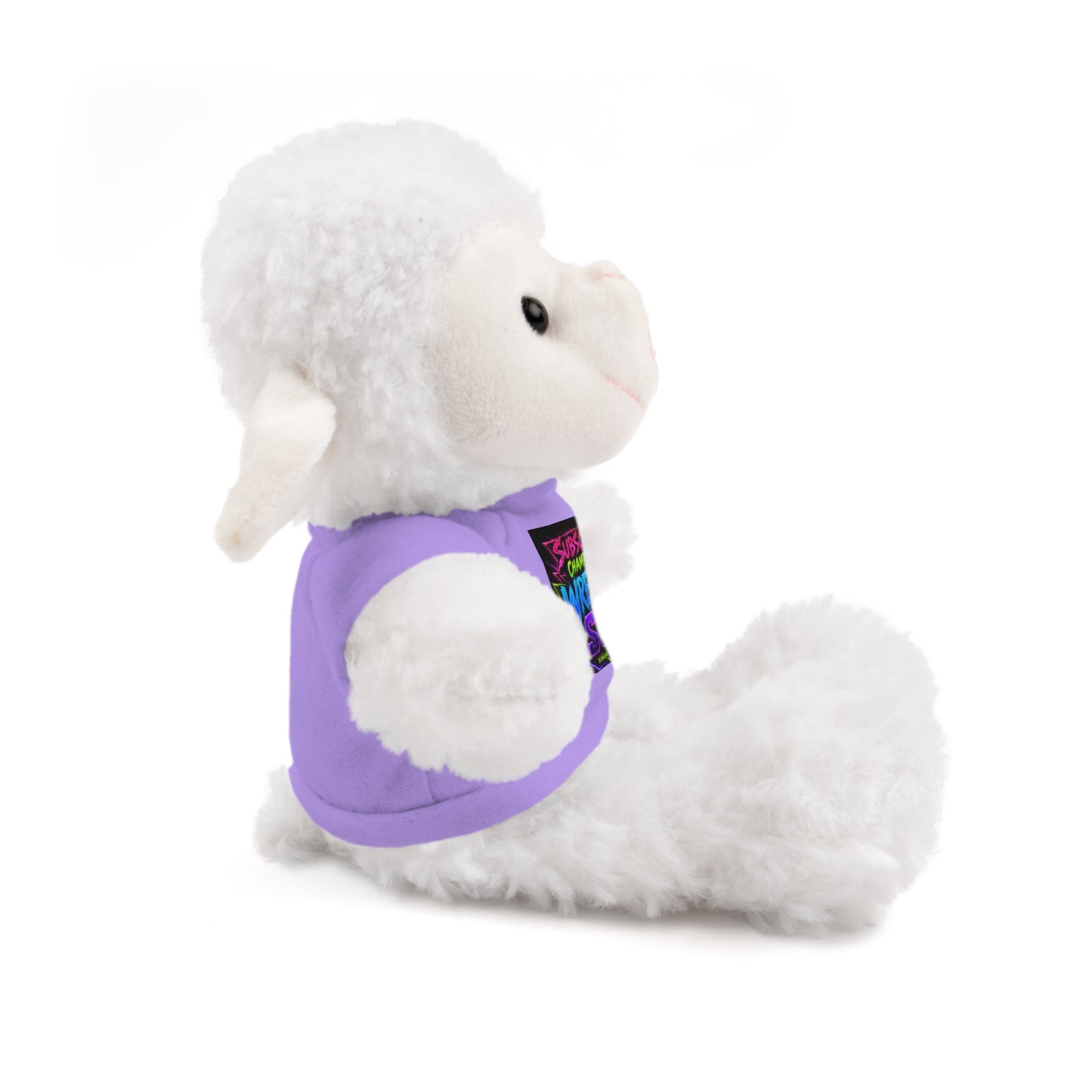 Wrestling Champion Plush Bear with Green Tee — 'Subscriber Championship Wrestling' Graphic
