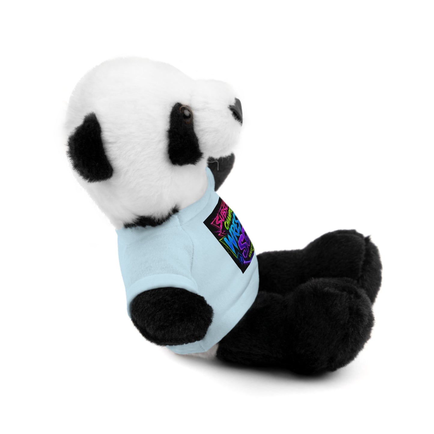 Wrestling Champion Plush Bear with Green Tee — 'Subscriber Championship Wrestling' Graphic