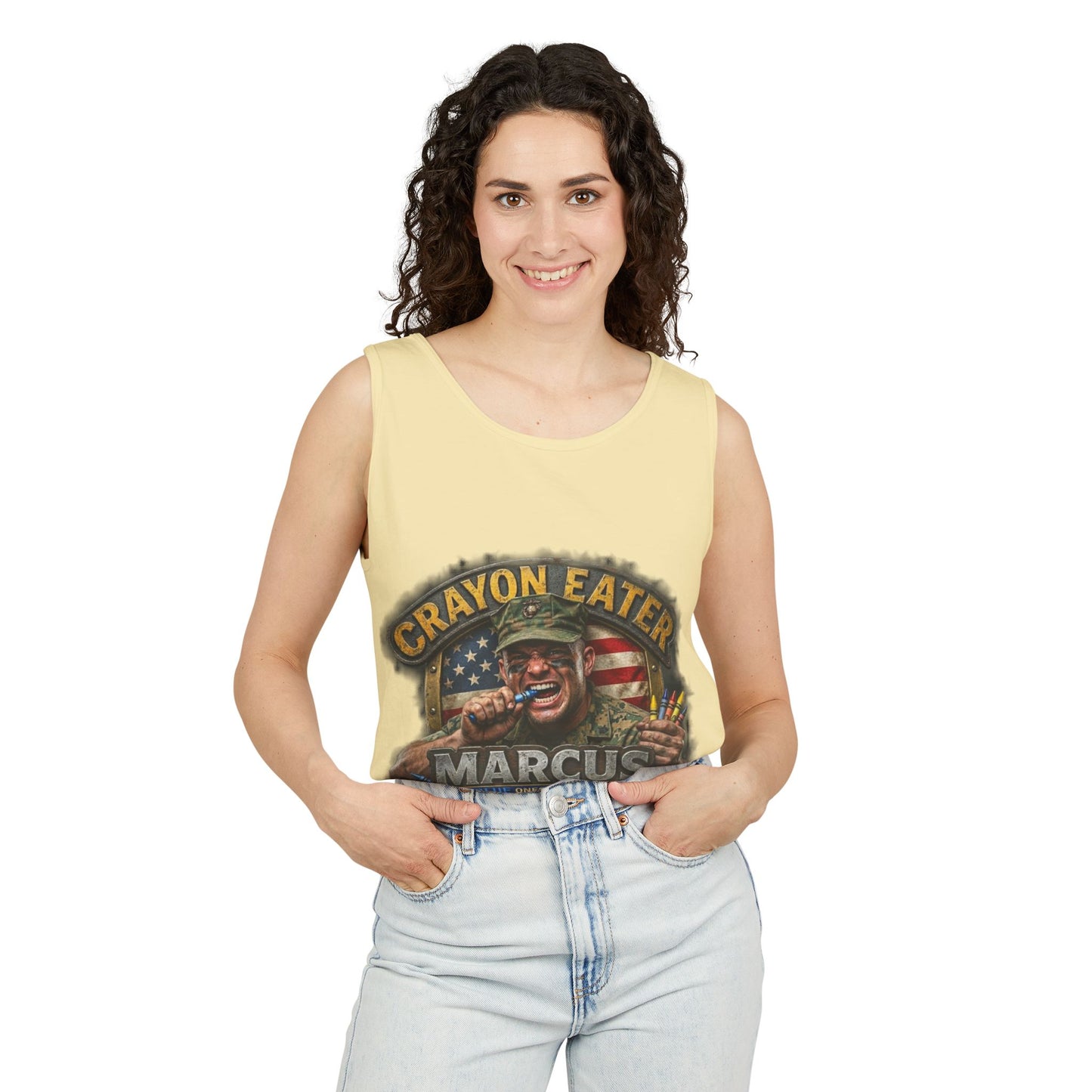 Tank Top — "Crayon Eater Marcus" Patriotic Veteran Graphic Tank