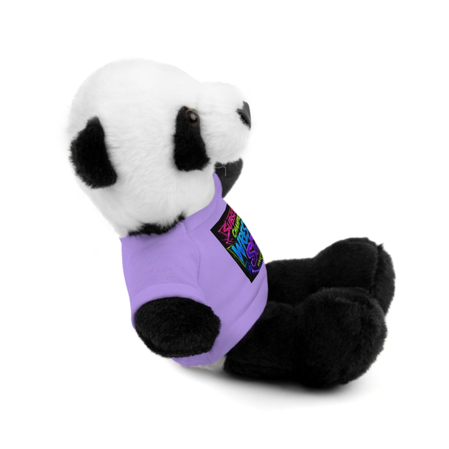 Wrestling Champion Plush Bear with Green Tee — 'Subscriber Championship Wrestling' Graphic