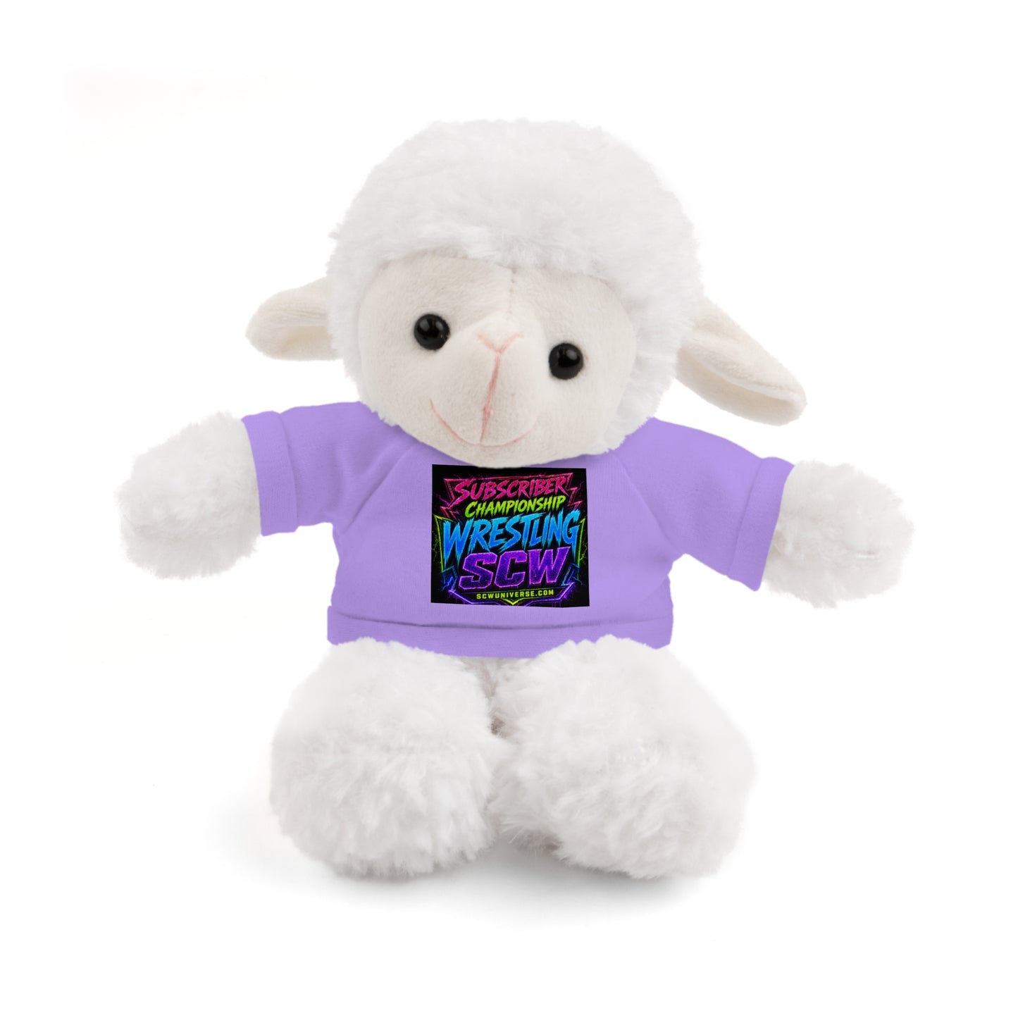 Wrestling Champion Plush Bear with Green Tee — 'Subscriber Championship Wrestling' Graphic