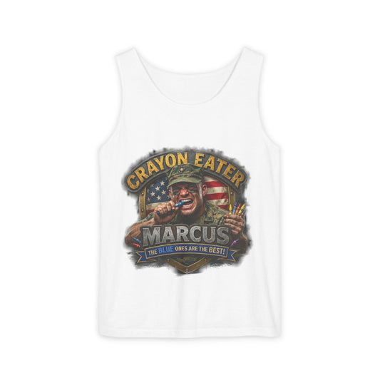 Tank Top — "Crayon Eater Marcus" Patriotic Veteran Graphic Tank