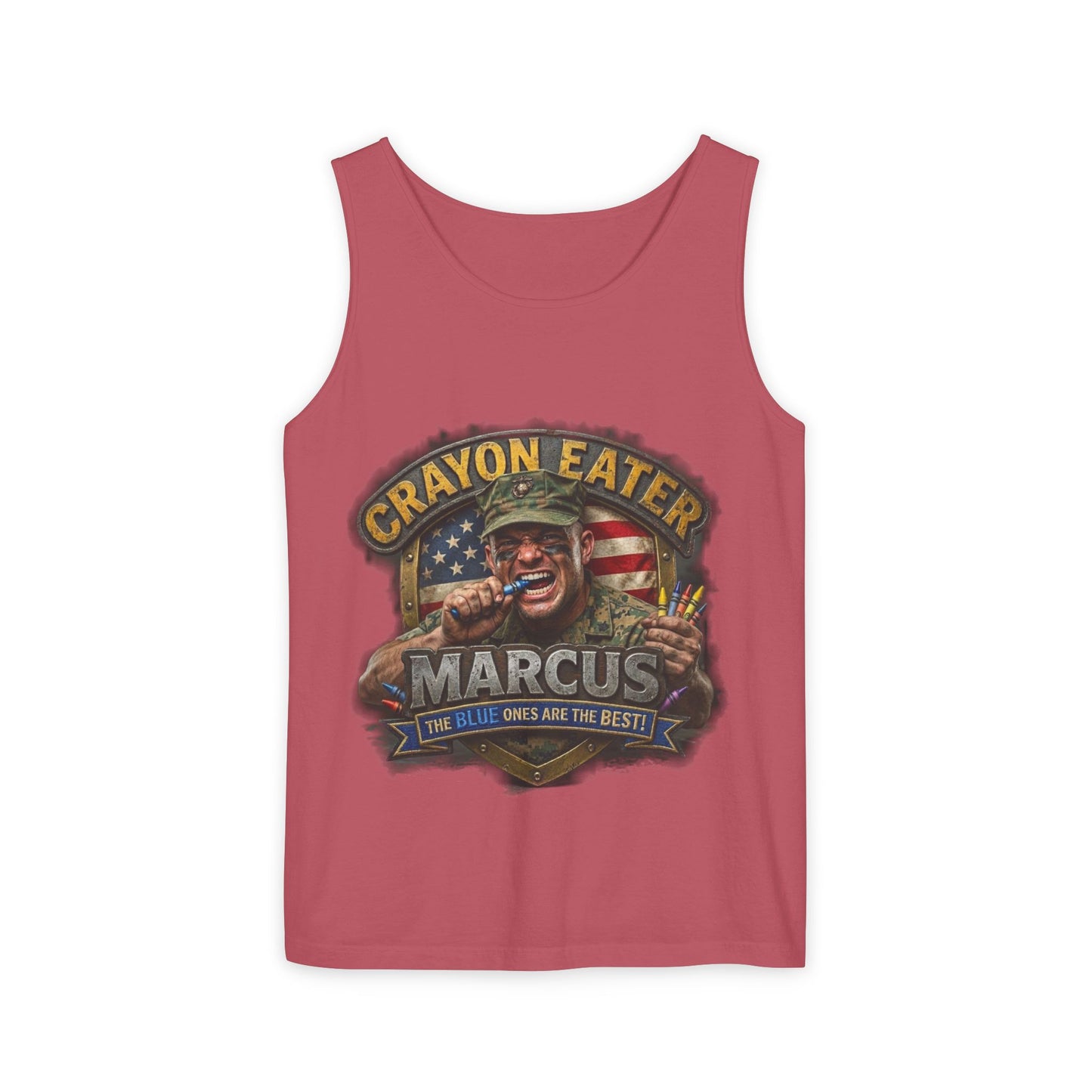 Tank Top — "Crayon Eater Marcus" Patriotic Veteran Graphic Tank