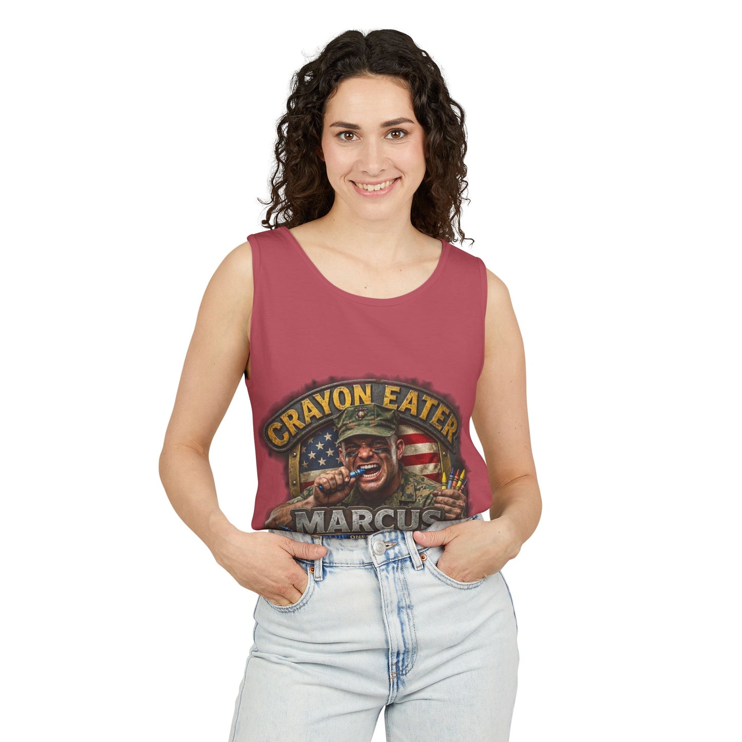 Tank Top — "Crayon Eater Marcus" Patriotic Veteran Graphic Tank