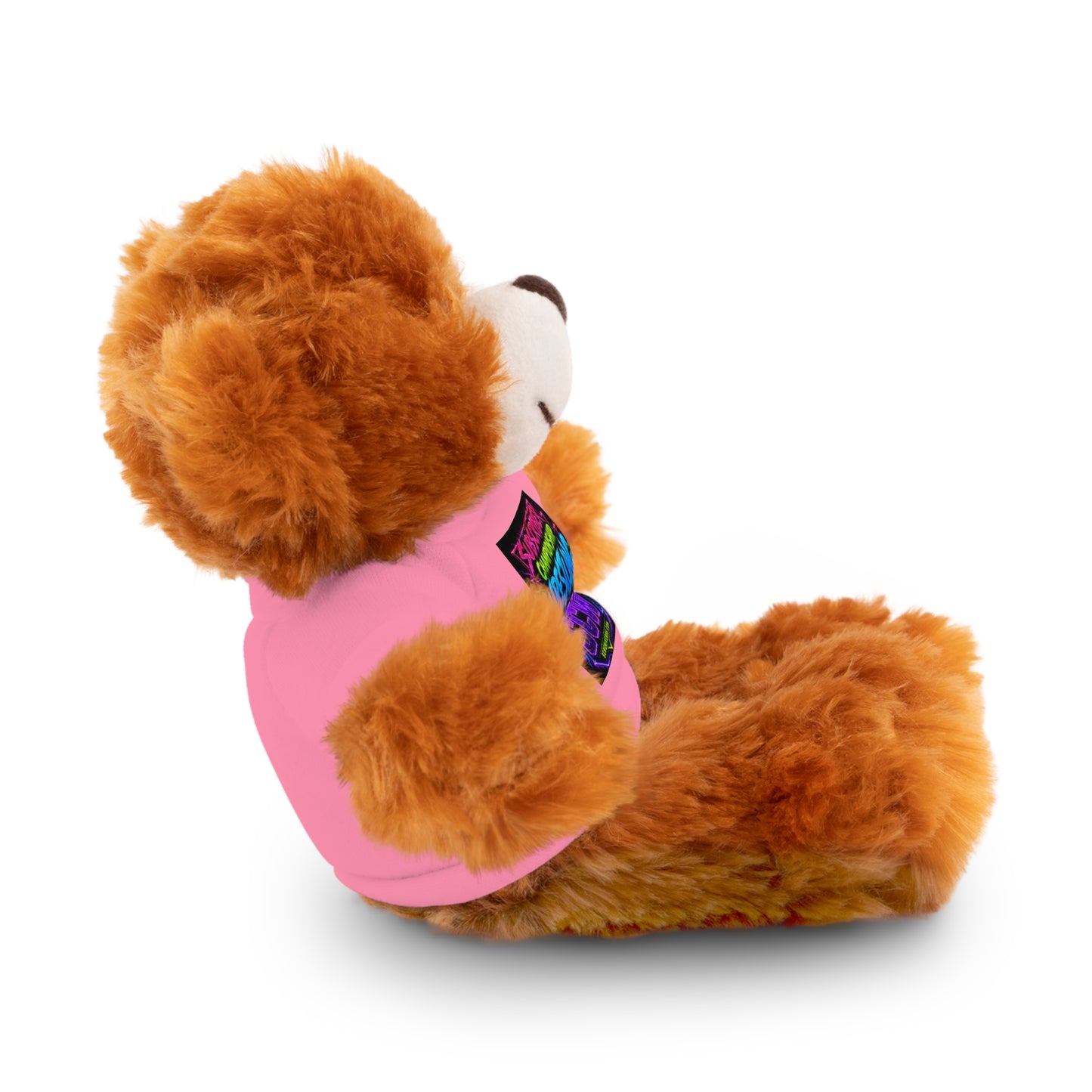 Wrestling Champion Plush Bear with Green Tee — 'Subscriber Championship Wrestling' Graphic