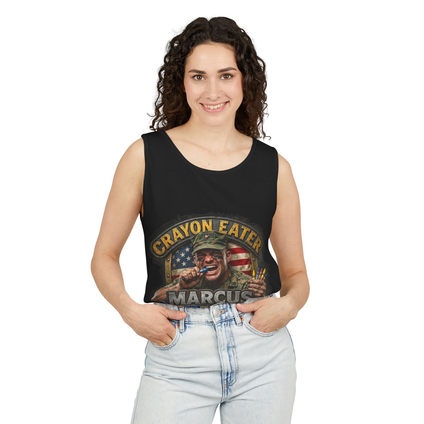 Tank Top — "Crayon Eater Marcus" Patriotic Veteran Graphic Tank